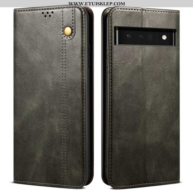 Etui Na Telefon do Google Pixel 6 Pro Etui Folio Woskowana Sztuczna Skóra